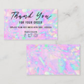 Rosa Opal Hintergrund danke Visitenkarte (Vorne/Hinten)