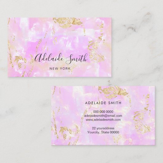 Rosa Opal Visitenkarte (Vorne/Hinten)