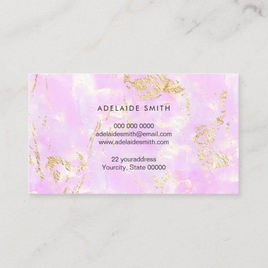 Rosa Opal Visitenkarte (Rückseite)