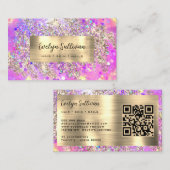 Rosa Opal-Visitenkarte aus Gold Glitzer Visitenkarte (Vorne/Hinten)