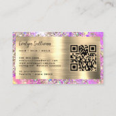 Rosa Opal-Visitenkarte aus Gold Glitzer Visitenkarte (Rückseite)