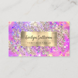 Rosa Opal-Visitenkarte aus Gold Glitzer Visitenkarte