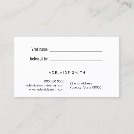 Rosa Opal-Visitenkarte Visitenkarte (Rückseite)