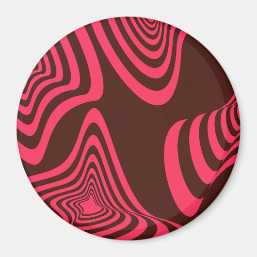 rosa, optisches, trendiges, cooles, abstraktes geo magnet (Vorne)