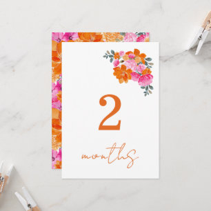 Rosa Orange 2 Monate Kindergeldkarte Einladung