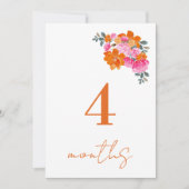 Rosa Orange 4 Monate Kindergeldkarte Einladung (Vorderseite)