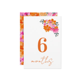 Rosa Orange 6 Monate Kindergeldkarte Einladung