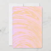 Rosa Orange Abstrakt Waves Art Boho Chic Hochzeit Einladung (Rückseite)