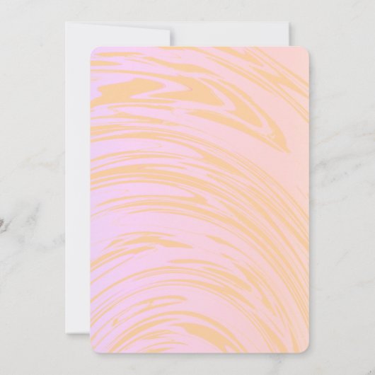 Rosa Orange Abstrakt Waves Art Boho Chic Hochzeit Einladung (Rückseite)