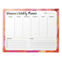Rosa Orange Abstrakten Wochen, um Notepad aufzulis Notizblock