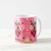 Rosa Orange Airedale Valentinstag Geschenk Hund Kaffeetasse (VorderseiteRechts)