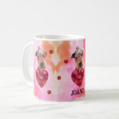 Rosa Orange Airedale Valentinstag Geschenk Hund Kaffeetasse (Vorderseite Links)