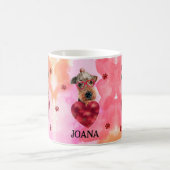 Rosa Orange Airedale Valentinstag Geschenk Hund Kaffeetasse (Mittel)
