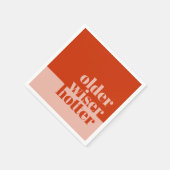 Rosa Orange Ältere, weiser, heißer Erwachsener zum Serviette (Ecke)