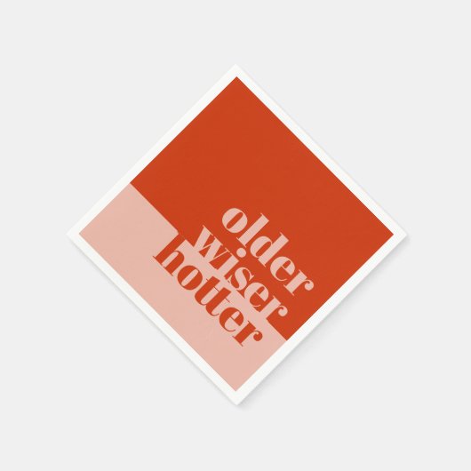 Rosa Orange Ältere, weiser, heißer Erwachsener zum Serviette (Ecke)