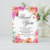 Rosa orange Aquarell-Garten danken Ihnen Karten (Stehend Vorderseite)