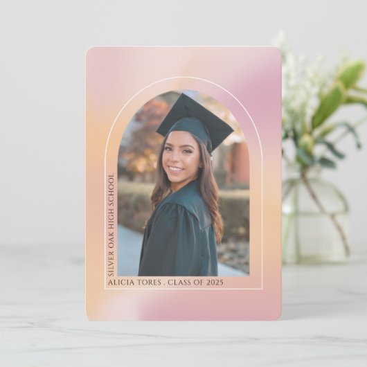 Rosa Orange Ästhetische Gradienten, Fotos Abschlus Ankündigung (Stehend Vorderseite)