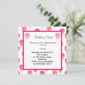 Rosa-Orange-Ballon BIRTHDAY PARTY EINLADUNG (Stehend Vorderseite)