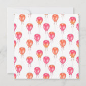 Rosa-Orange-Ballon BIRTHDAY PARTY EINLADUNG (Rückseite)