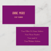 Rosa Orange Beruflich Modernes Lila Peach Girls Visitenkarte (Vorne/Hinten)