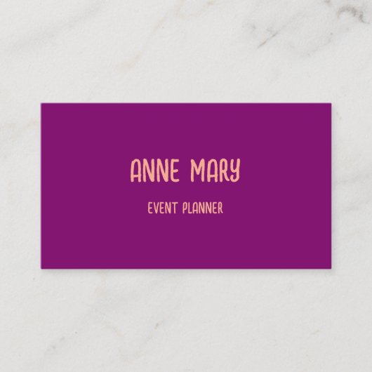 Rosa Orange Beruflich Modernes Lila Peach Girls Visitenkarte (Vorderseite)