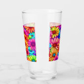 Rosa Orange Blau und Grün Daisy Glas (Links)