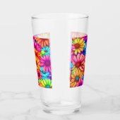 Rosa Orange Blau und Grün Daisy Glas (Rechts)