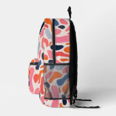 Rosa, orange, blaue abstrakte Korallenflecken Bedruckter Rucksack (Rechts)