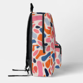 Rosa, orange, blaue abstrakte Korallenflecken Bedruckter Rucksack (Links)