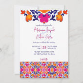 Rosa orange blaue mexikanische Fliesen in einer Ho Einladung (Vorderseite)