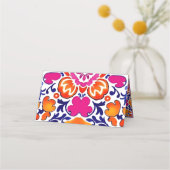 Rosa-orange-blaue mexikanische Talavera-Kacheln Ho Platzkarte (Rückseite)