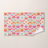 rosa Orange Blaues geometrisches Muster Badhandtuch Set (Handtuch)