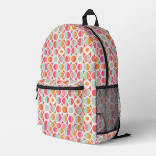 rosa Orange Blaues geometrisches Muster Bedruckter Rucksack