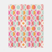 rosa Orange Blaues geometrisches Muster Fleecedecke (Vorderseite)