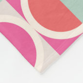rosa Orange Blaues geometrisches Muster Fleecedecke (Ecke)