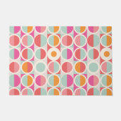 rosa Orange Blaues geometrisches Muster Fußmatte (Vorderseite)