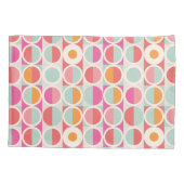 rosa Orange Blaues geometrisches Muster Kissenbezug (Rückseite-Links)