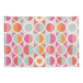 rosa Orange Blaues geometrisches Muster Kissenbezug (Rückseite-Rechts)