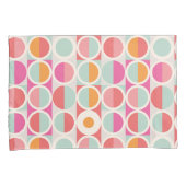 rosa Orange Blaues geometrisches Muster Kissenbezug (Vorderseite-Rechts)