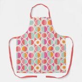 rosa Orange Blaues geometrisches Muster Schürze (Vorderseite)