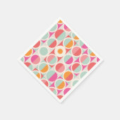 rosa Orange Blaues geometrisches Muster Serviette (Ecke)