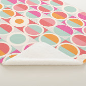 rosa Orange Blaues geometrisches Muster Sherpadecke (3/4)