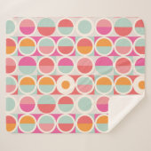 rosa Orange Blaues geometrisches Muster Sherpadecke (Vorderseite (Horizontal))