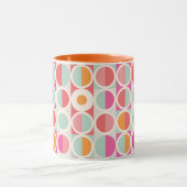 rosa Orange Blaues geometrisches Muster Tasse (Zentrum)