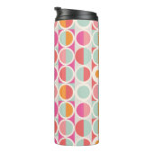 rosa Orange Blaues geometrisches Muster Thermosbecher (Nach rechts gedreht)