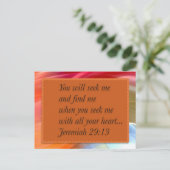 Rosa Orange Blue Christlich Bible Verse Postkarte (Stehend Vorderseite)
