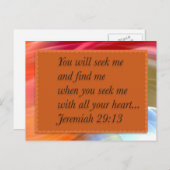 Rosa Orange Blue Christlich Bible Verse Postkarte (Vorne/Hinten)