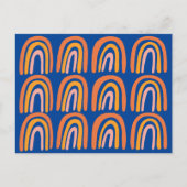 Rosa Orange Blue Sweet Rainbow Pattern Postkarte (Vorderseite)