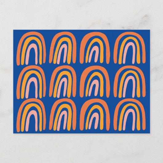 Rosa Orange Blue Sweet Rainbow Pattern Postkarte (Vorderseite)