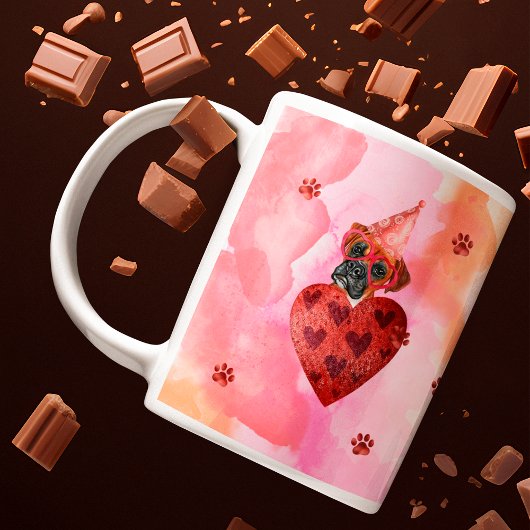 Rosa Orange Boxer Valentinstag Geschenk Hund Kaffeetasse